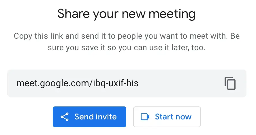Google Meet Share Meeting