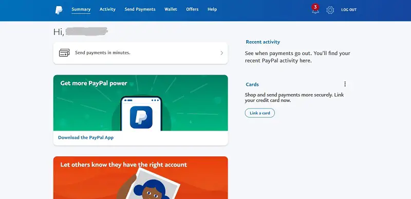Paypal interface