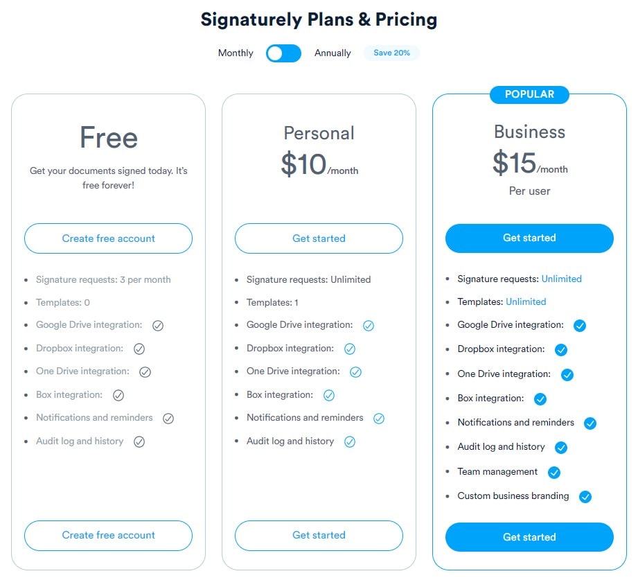 signaturely-plans-and-pricing
