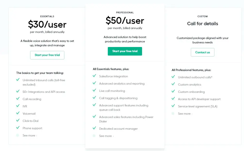 aircall-pricing-plans