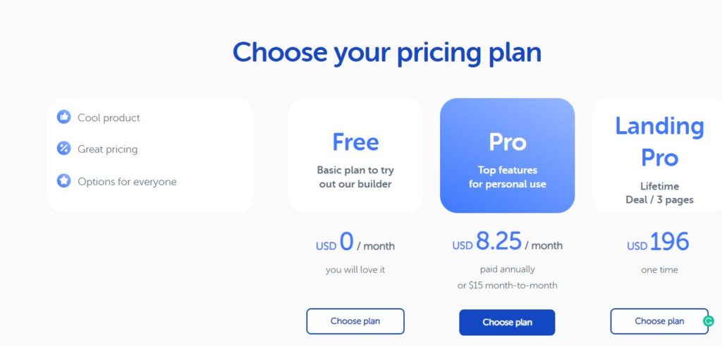 weblium-pricing-plans