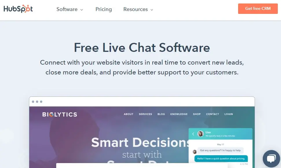 hubspot-live-chat-software